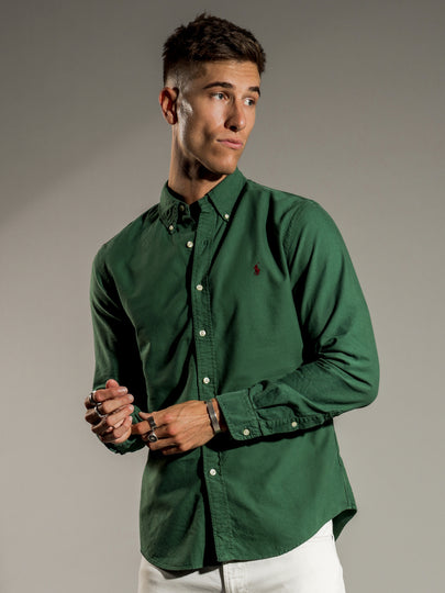 Slim Fit Garment Dyed Oxford Shirt