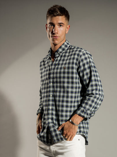 Plaid Oxford Long Sleeve T-Shirt