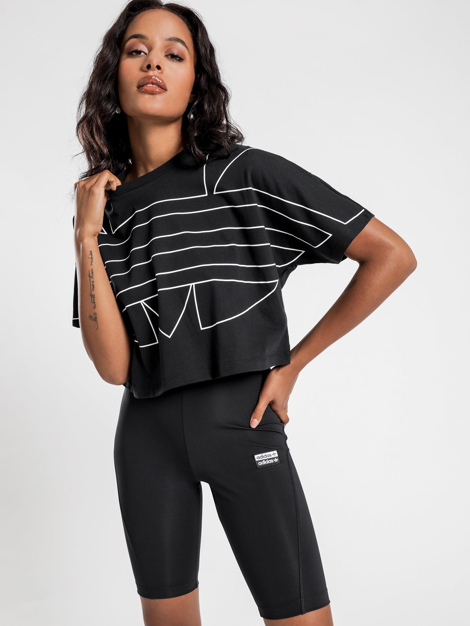 Large Trefoil Logo Cropped T-Shirt