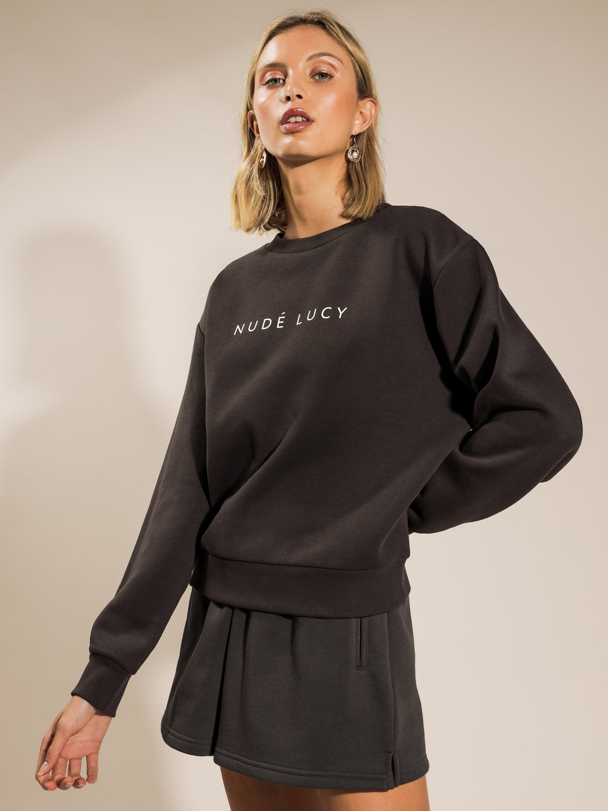 Logo Sweater in Washed Black