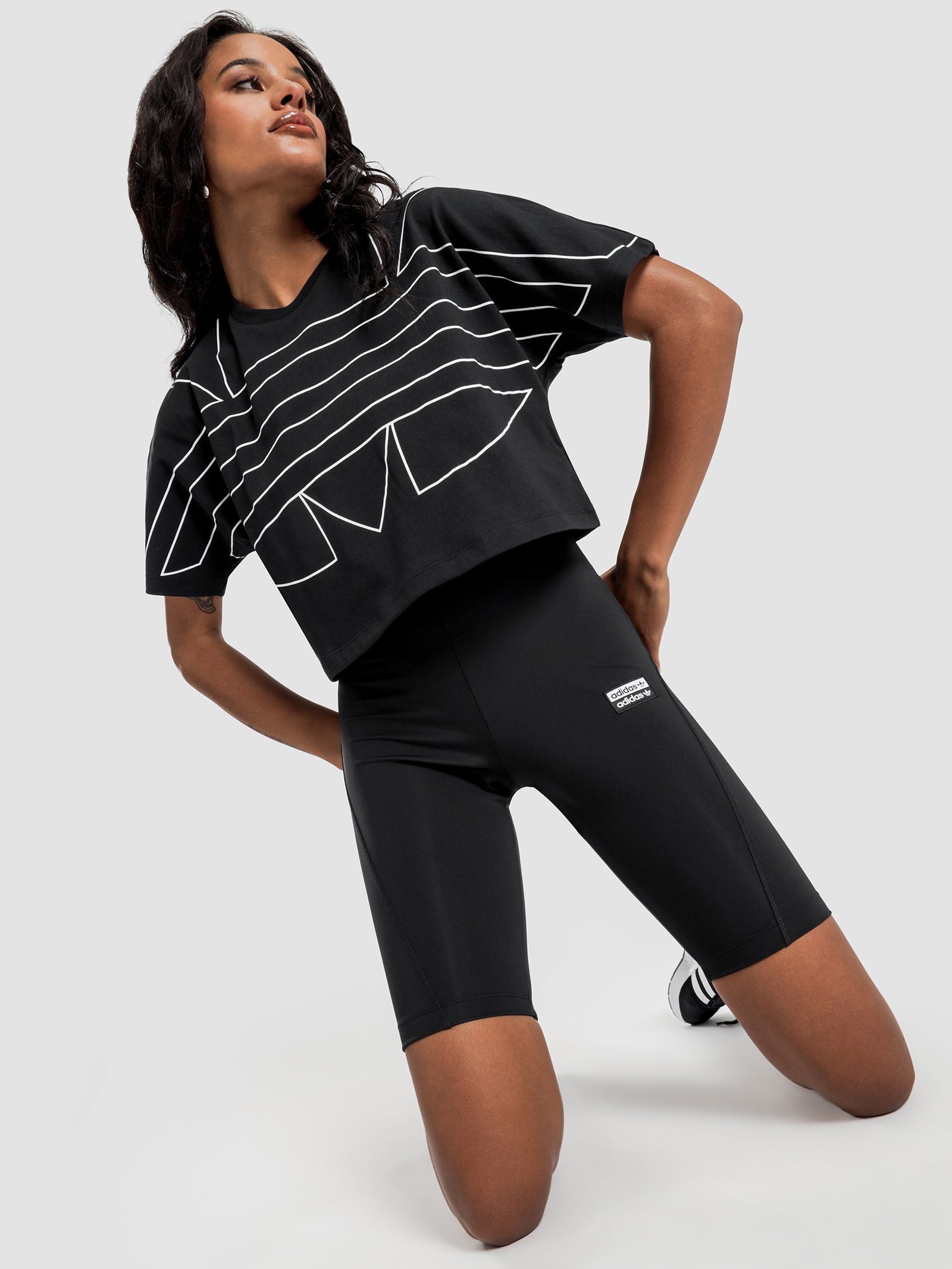 Large Trefoil Logo Cropped T-Shirt