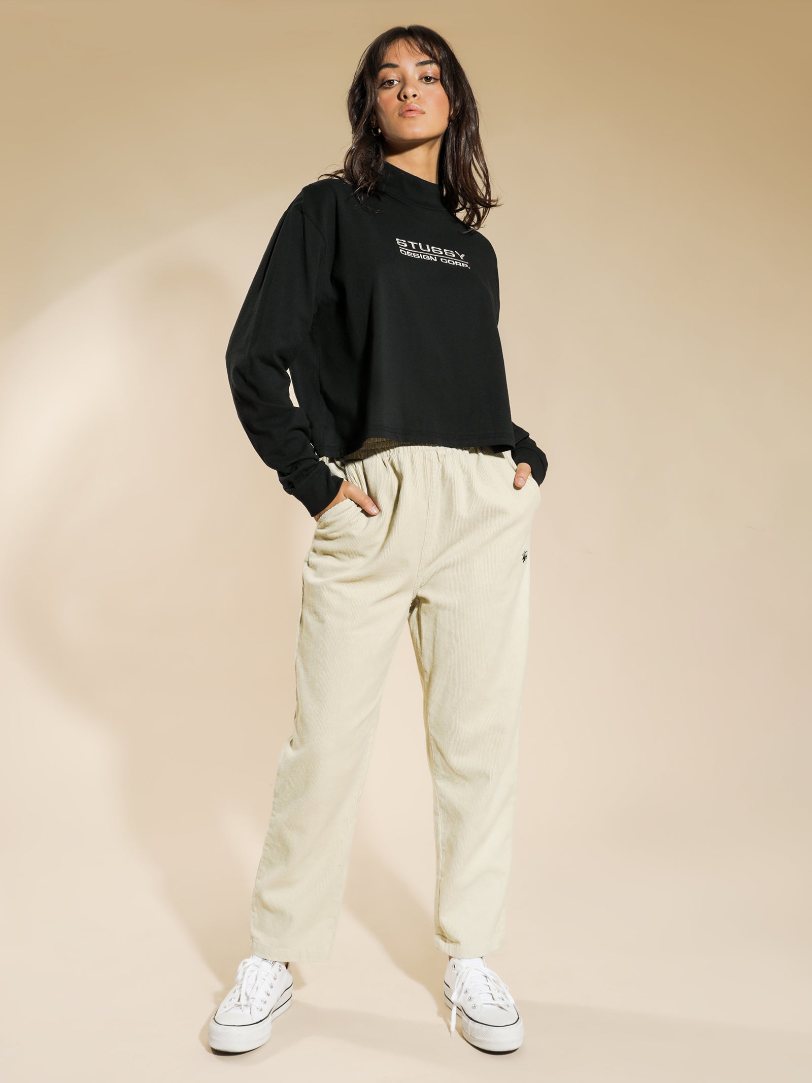 Design Corp. Mock Neck Long Sleeve T-Shirt