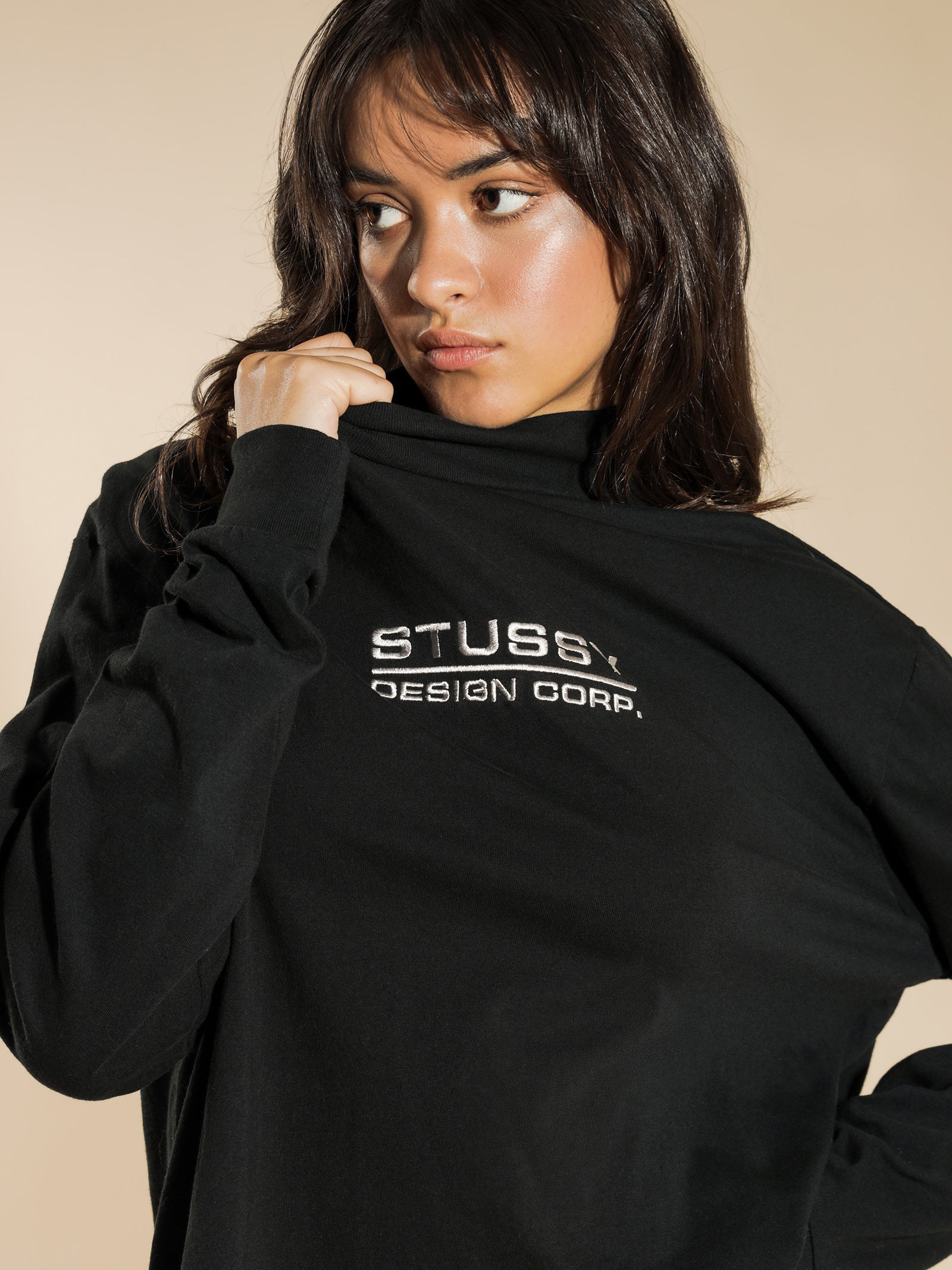 Design Corp. Mock Neck Long Sleeve T-Shirt