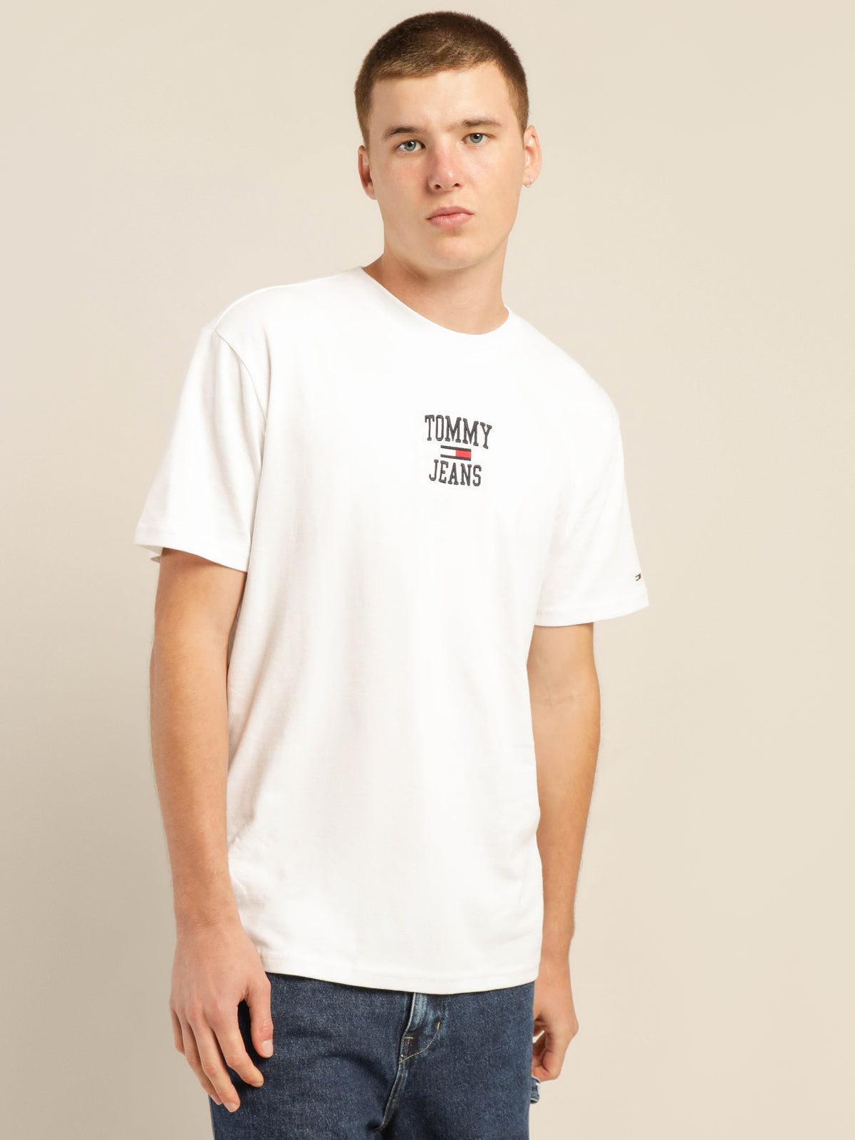Organic Cotton Jersey Logo T-Shirt in White