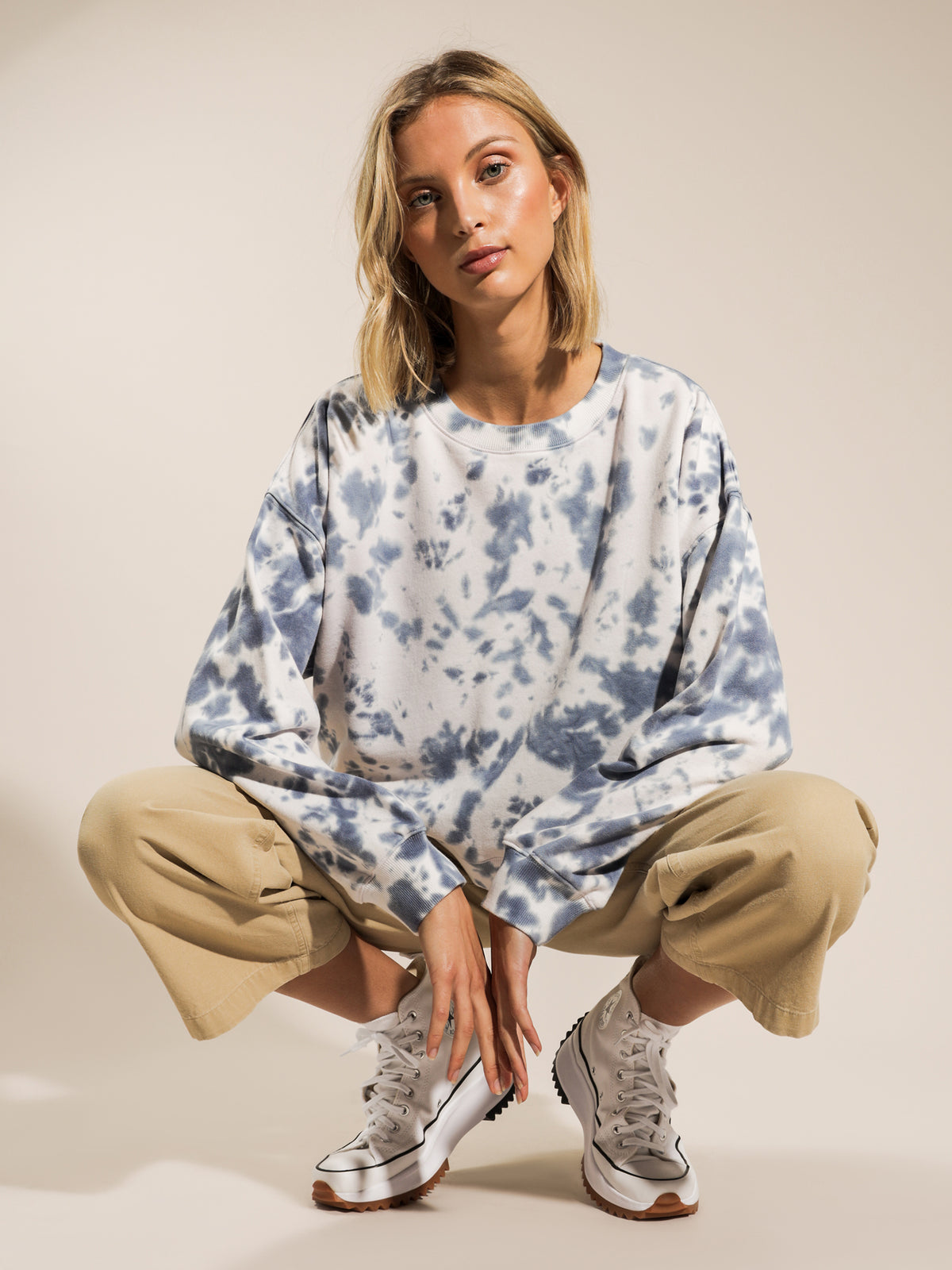 Beyond Her Beyond Tie Dye Sweater | Blue Tie Dye