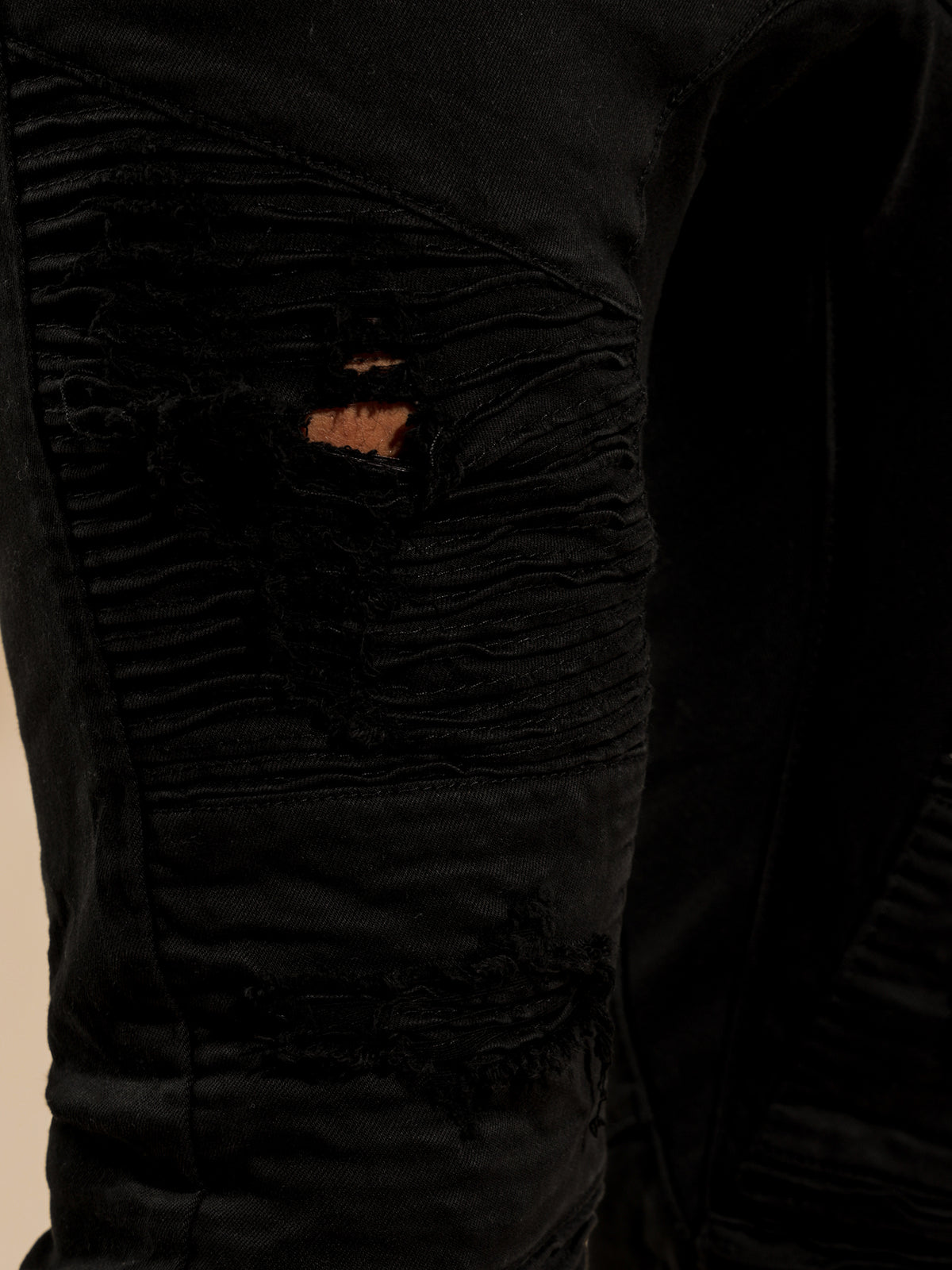 Hellcat Tight Tapered Jeans in Black Denim