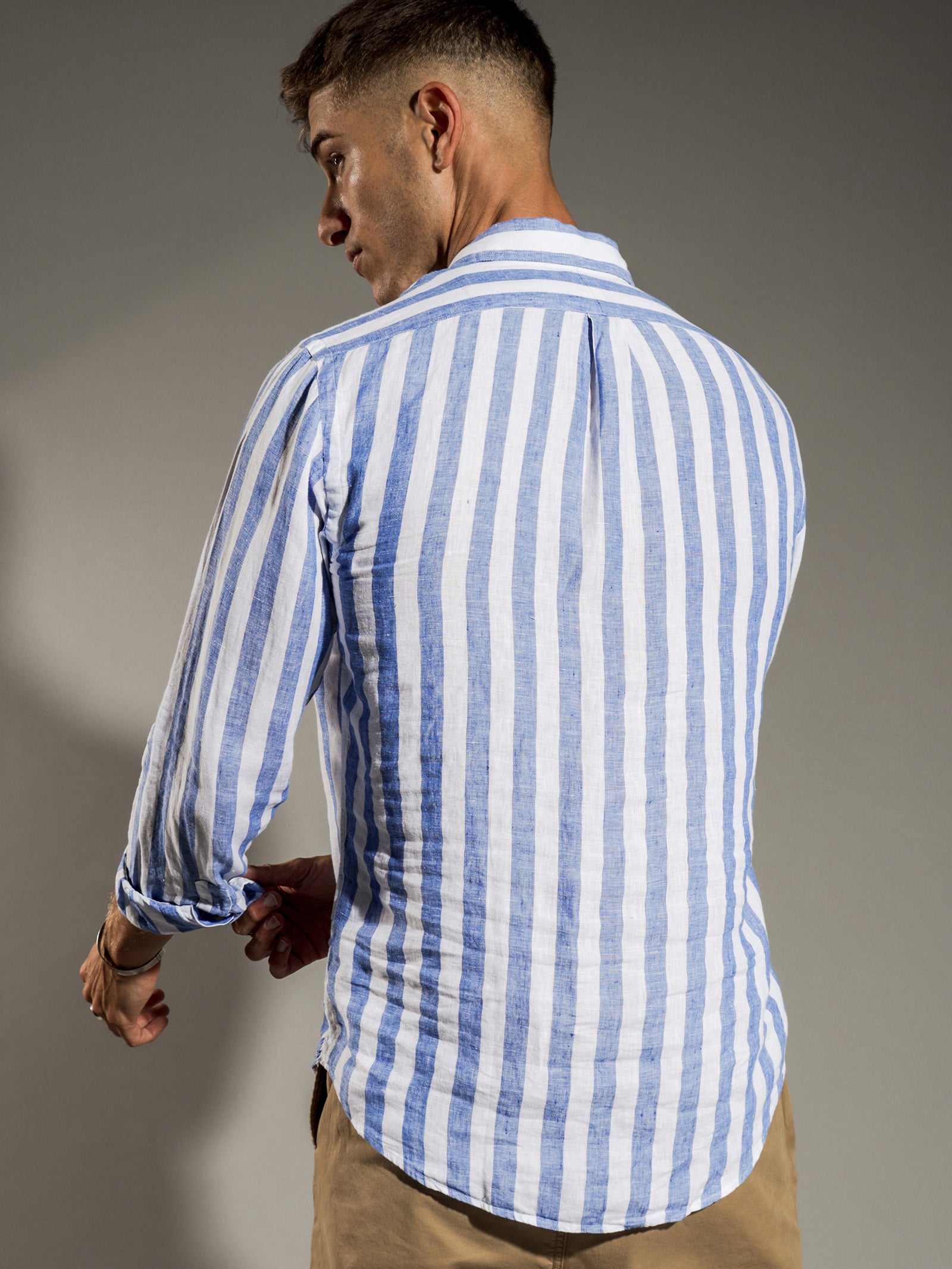 Linen Stripe Long Sleeve T-Shirt