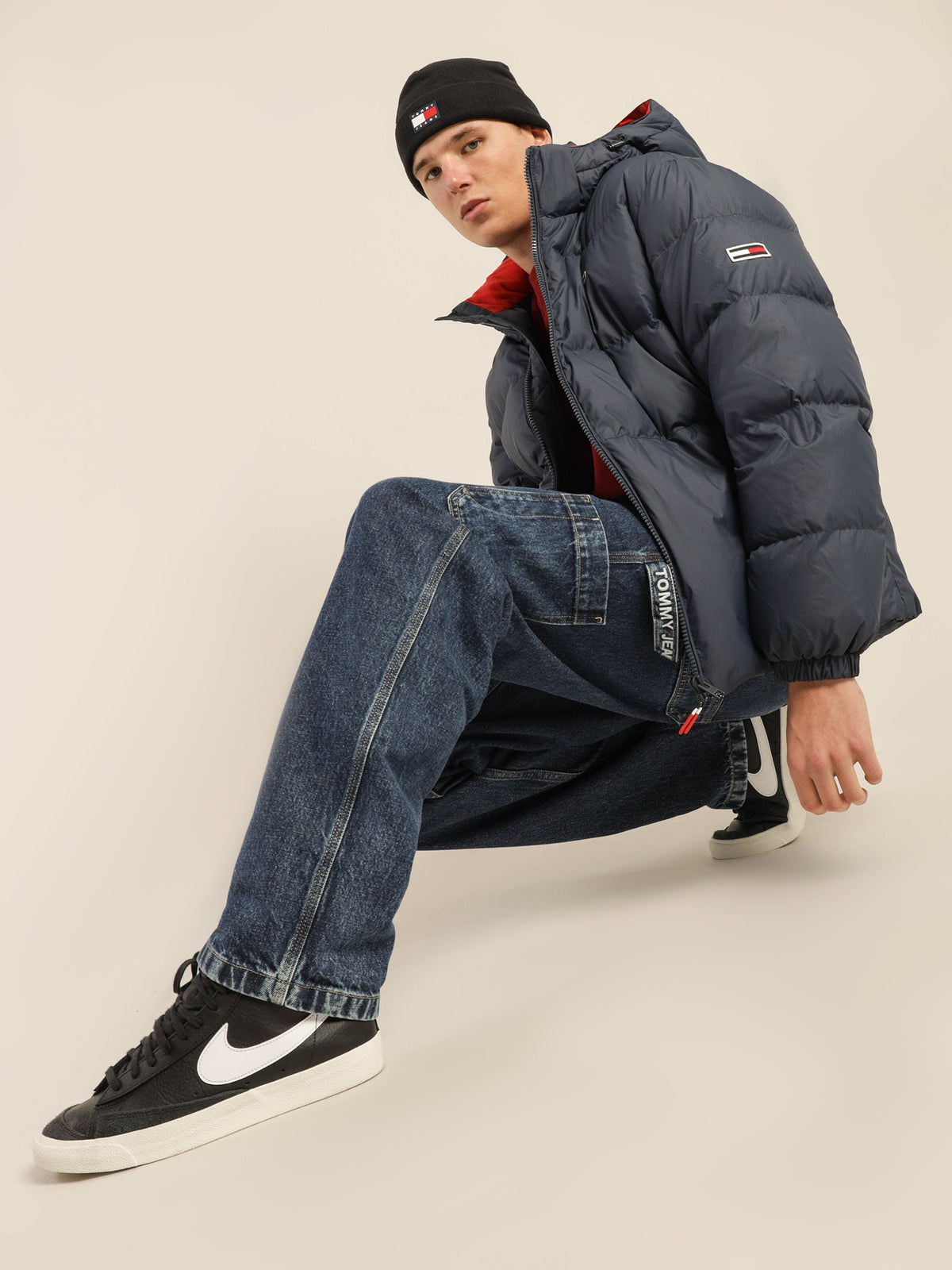 Essential Down Hooded Jacket in Twilight Navy Blue