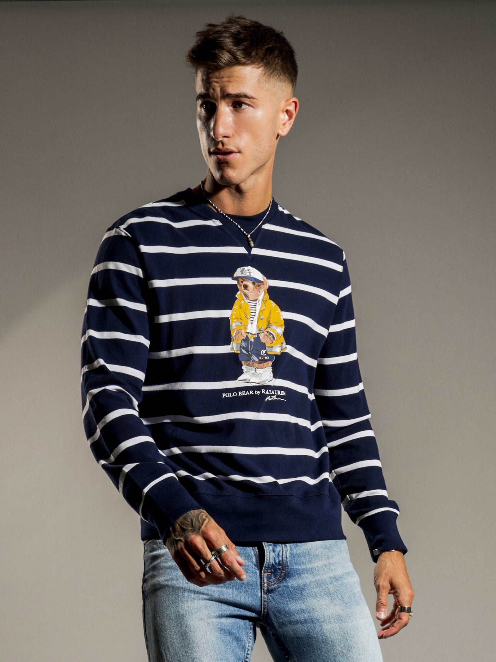 Bear Mesh Long Sleeve T-Shirt