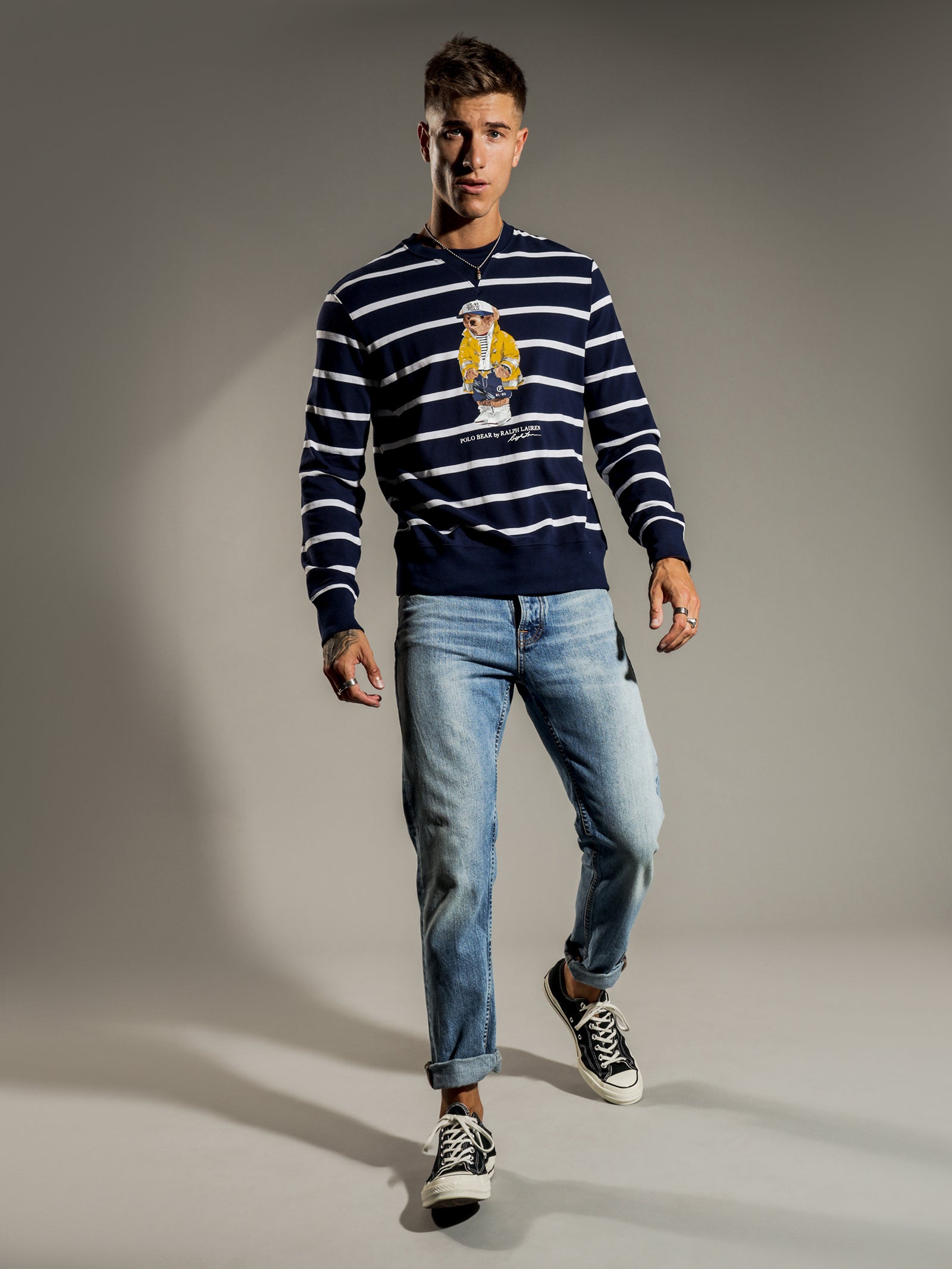 Bear Mesh Long Sleeve T-Shirt