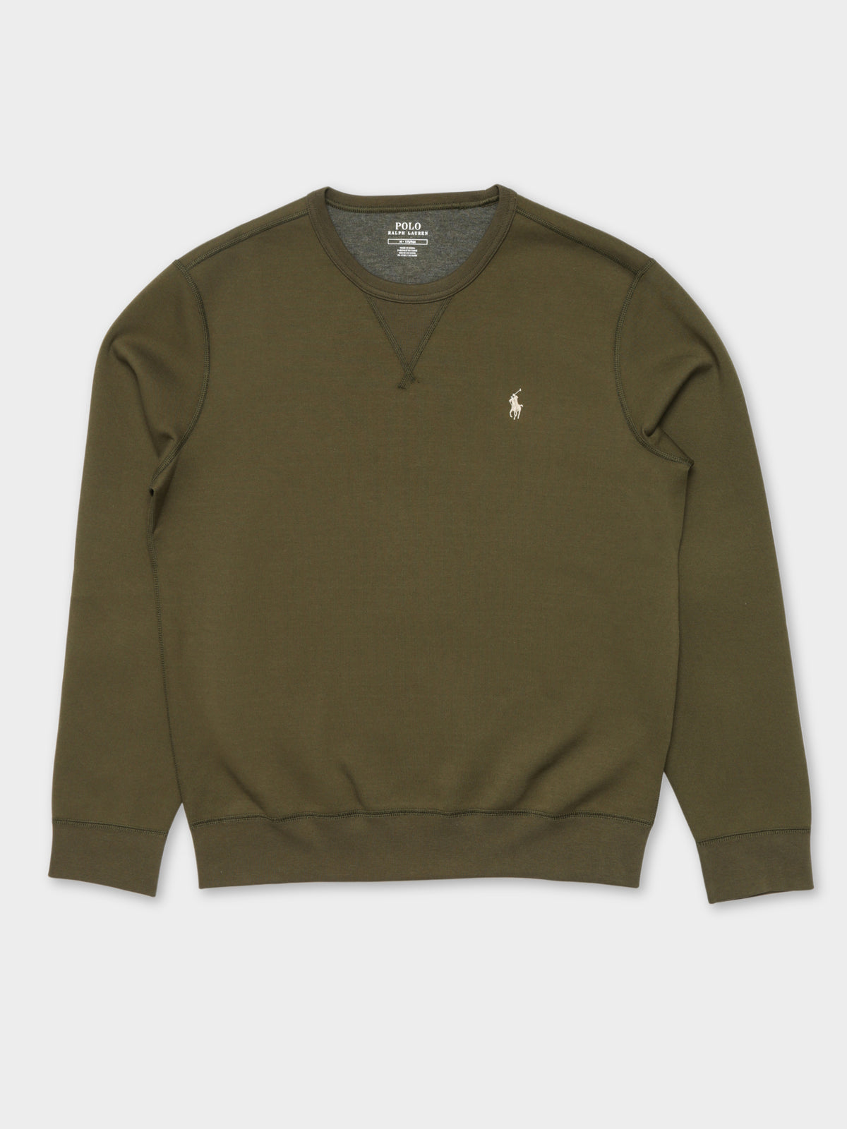 Long Sleeve Crew Sweater in Olive