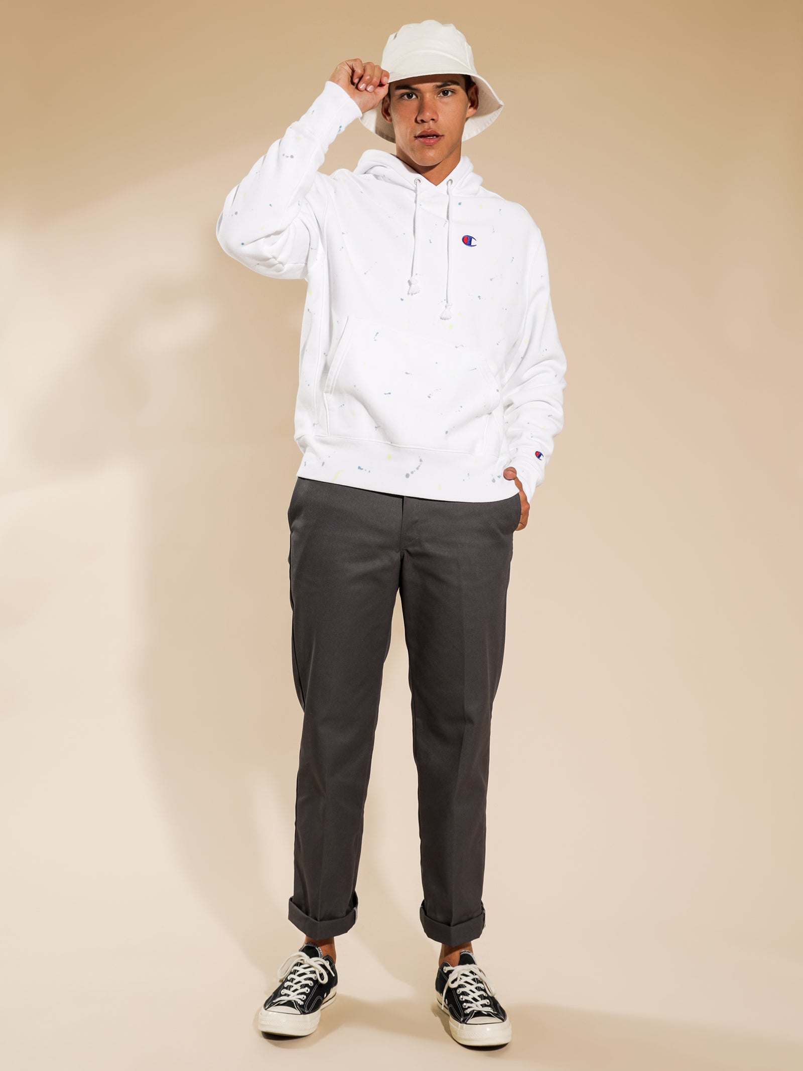 Paint Splatter Reverse Weave Hoodie