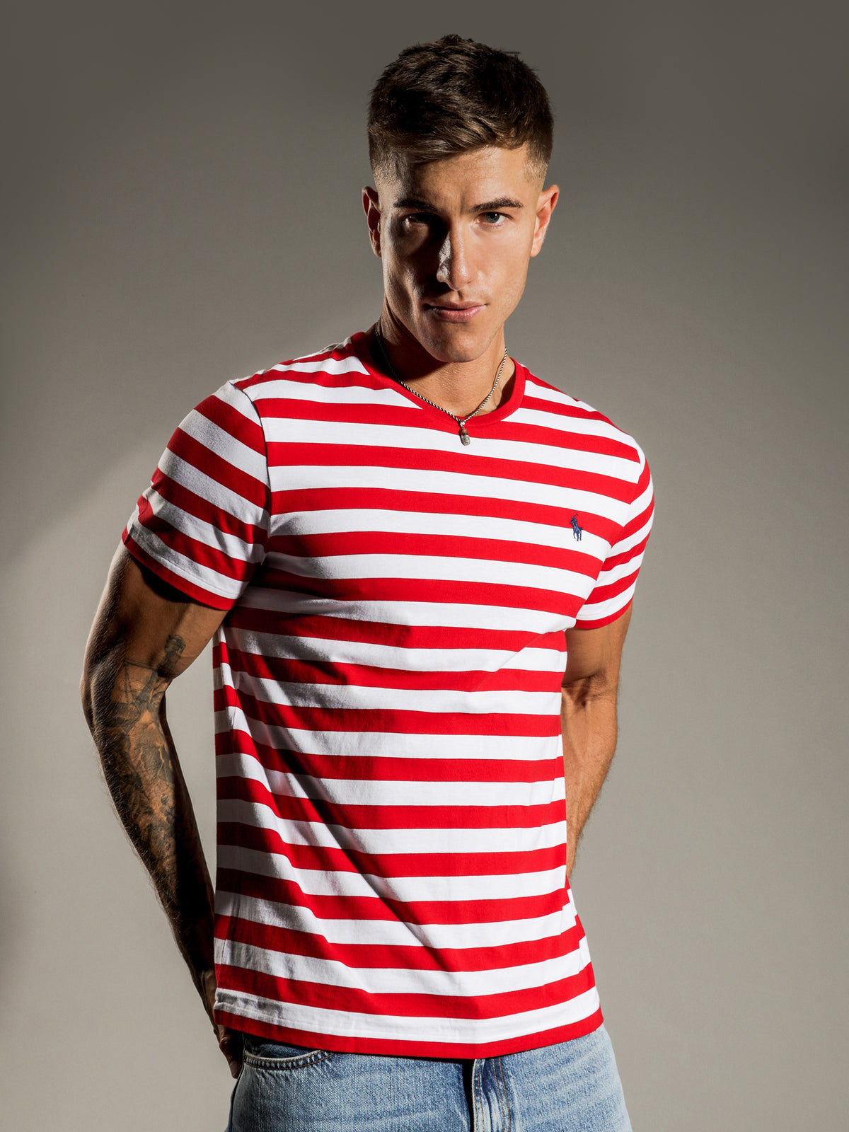 Bold Striped T-Shirt in Red &amp; White