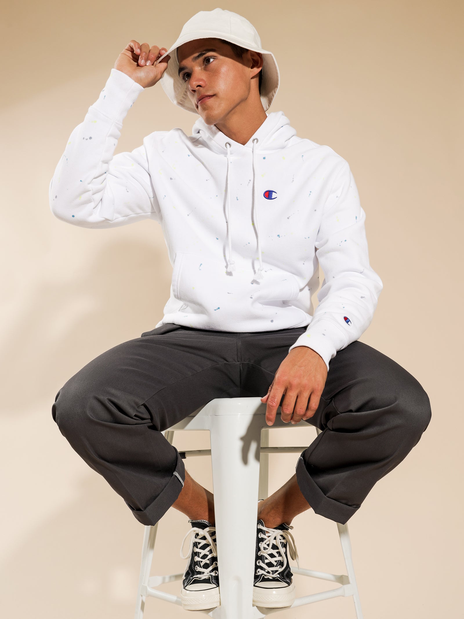 Paint Splatter Reverse Weave Hoodie