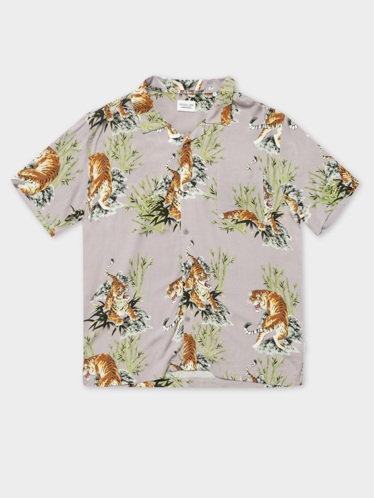 Orient Short Sleeve Shirt in Mauve Tiger Print