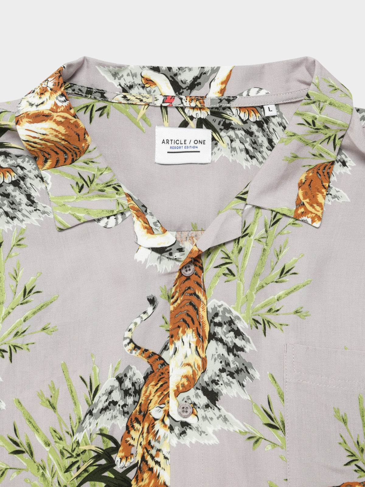 Orient Short Sleeve Shirt in Mauve Tiger Print