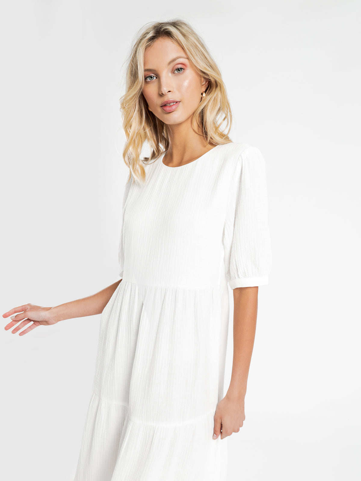 Verona Tier Maxi Dress in White