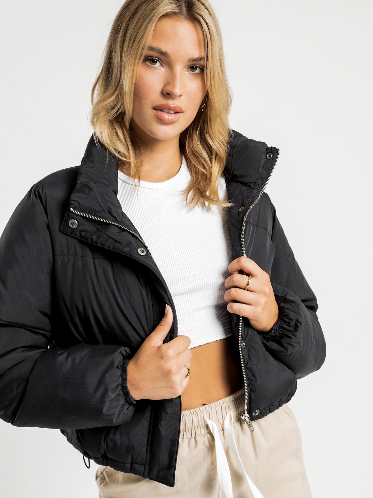 Topher Puffer Jacket in Black