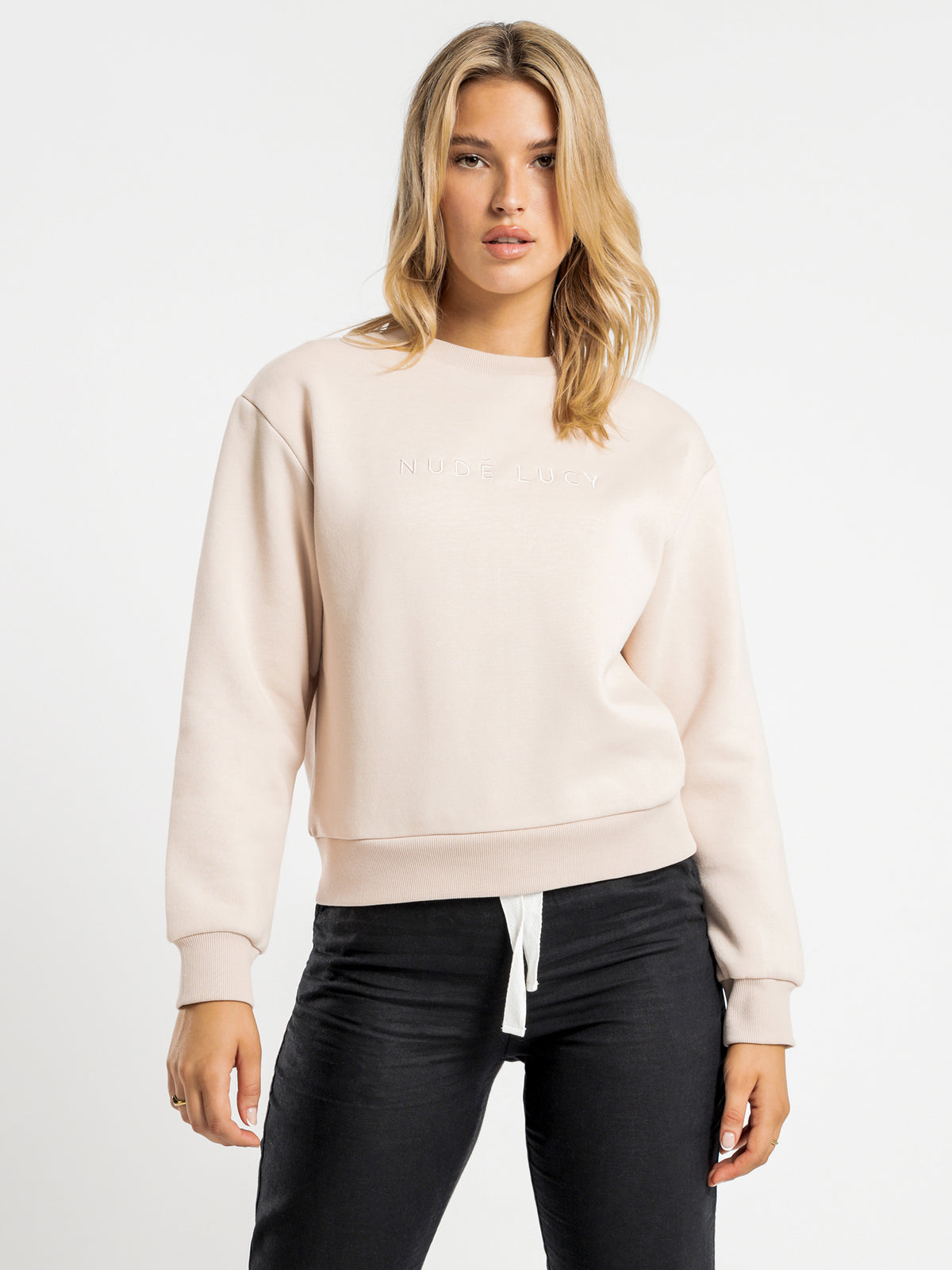 Nude Lucy Embroidery Sweater in Blush