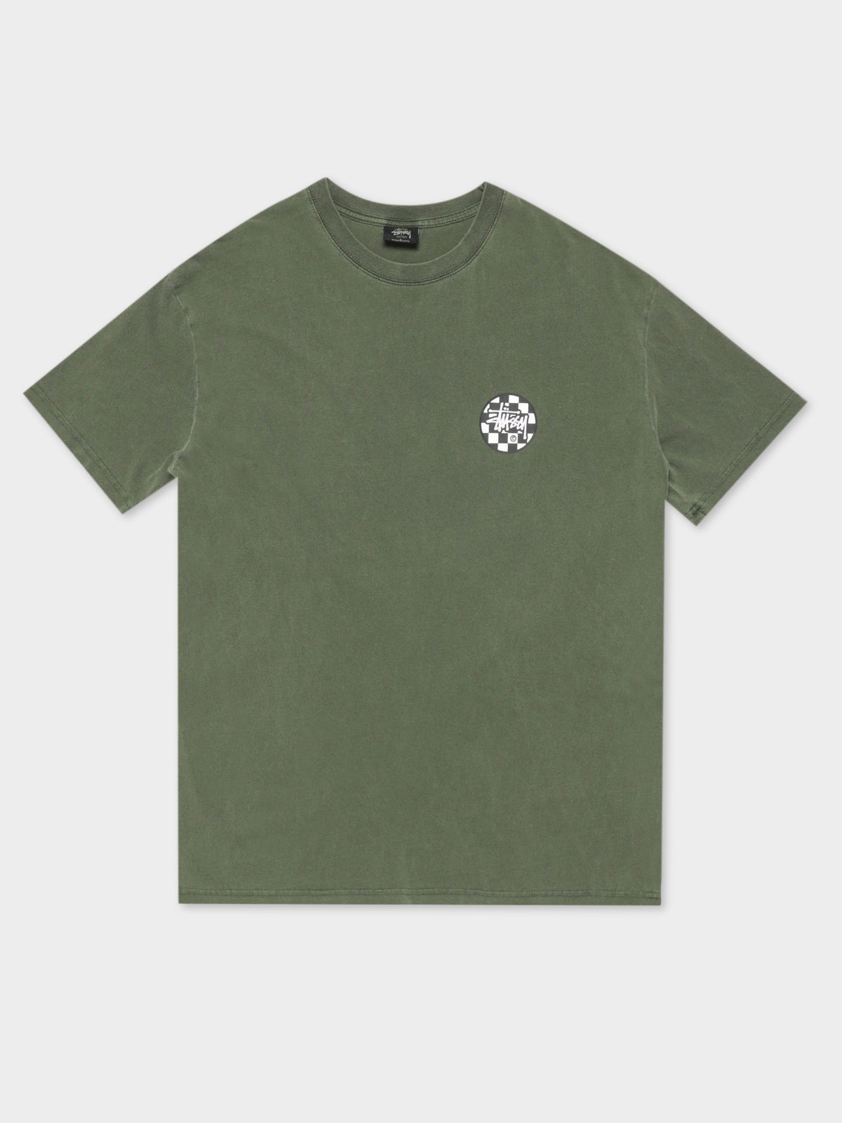 Chequer Dot Short Sleeve T-Shirt in Pigment Flight Green