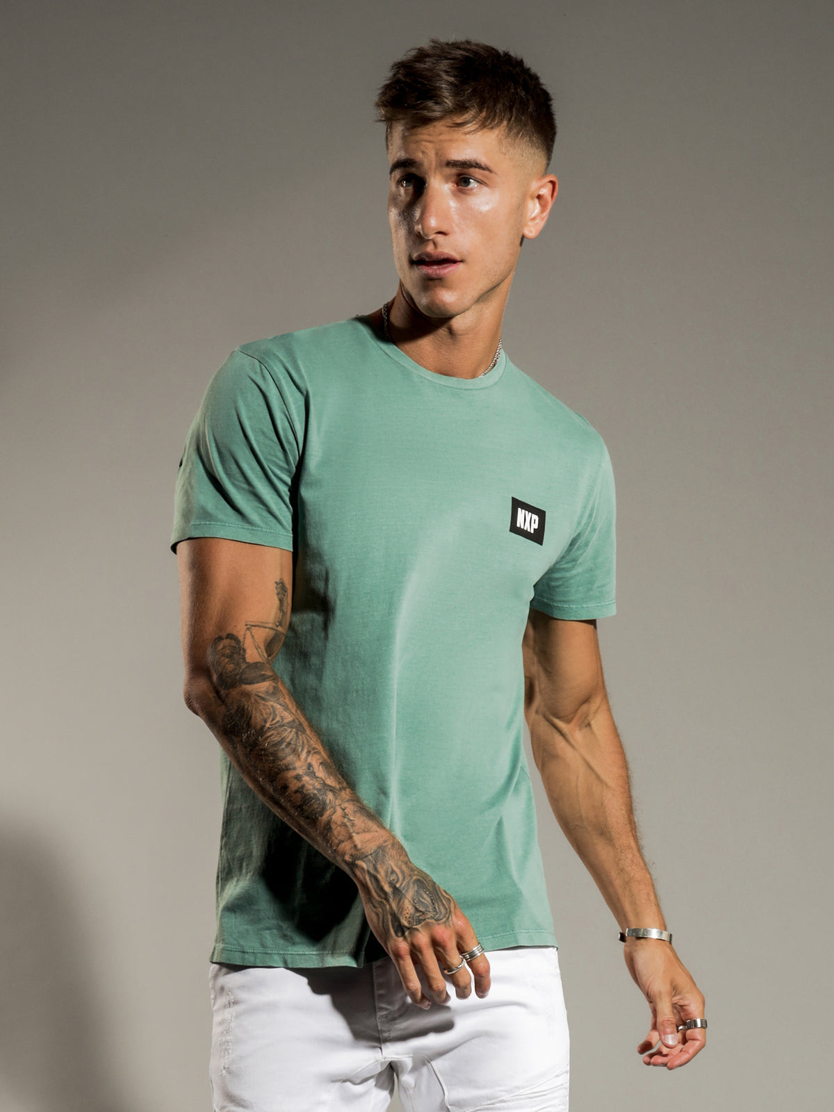 Final Hours Scoop Back T-Shirt in Pigment Teal