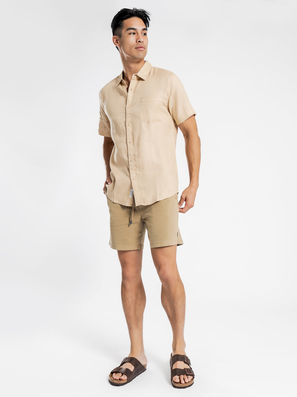 Article One Nelson Linen Short Sleeve Shirt | Citrine