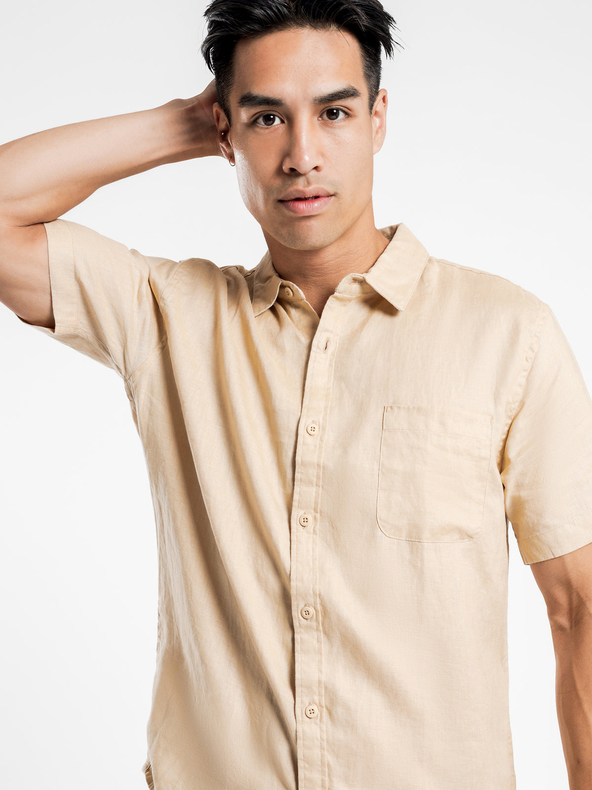 Article One Nelson Linen Short Sleeve Shirt | Citrine