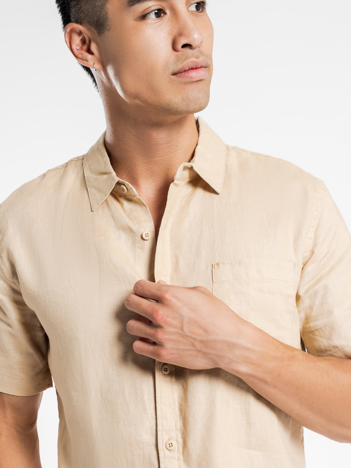 Article One Nelson Linen Short Sleeve Shirt | Citrine