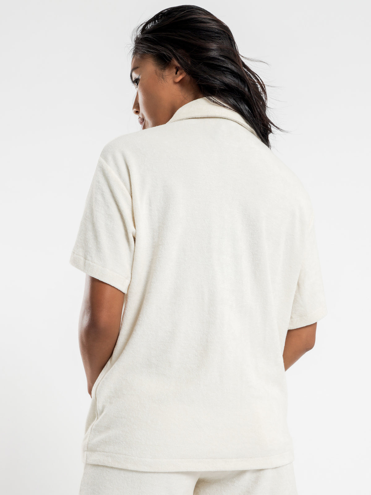 Copyright Looped Terry Shirt in White Sand