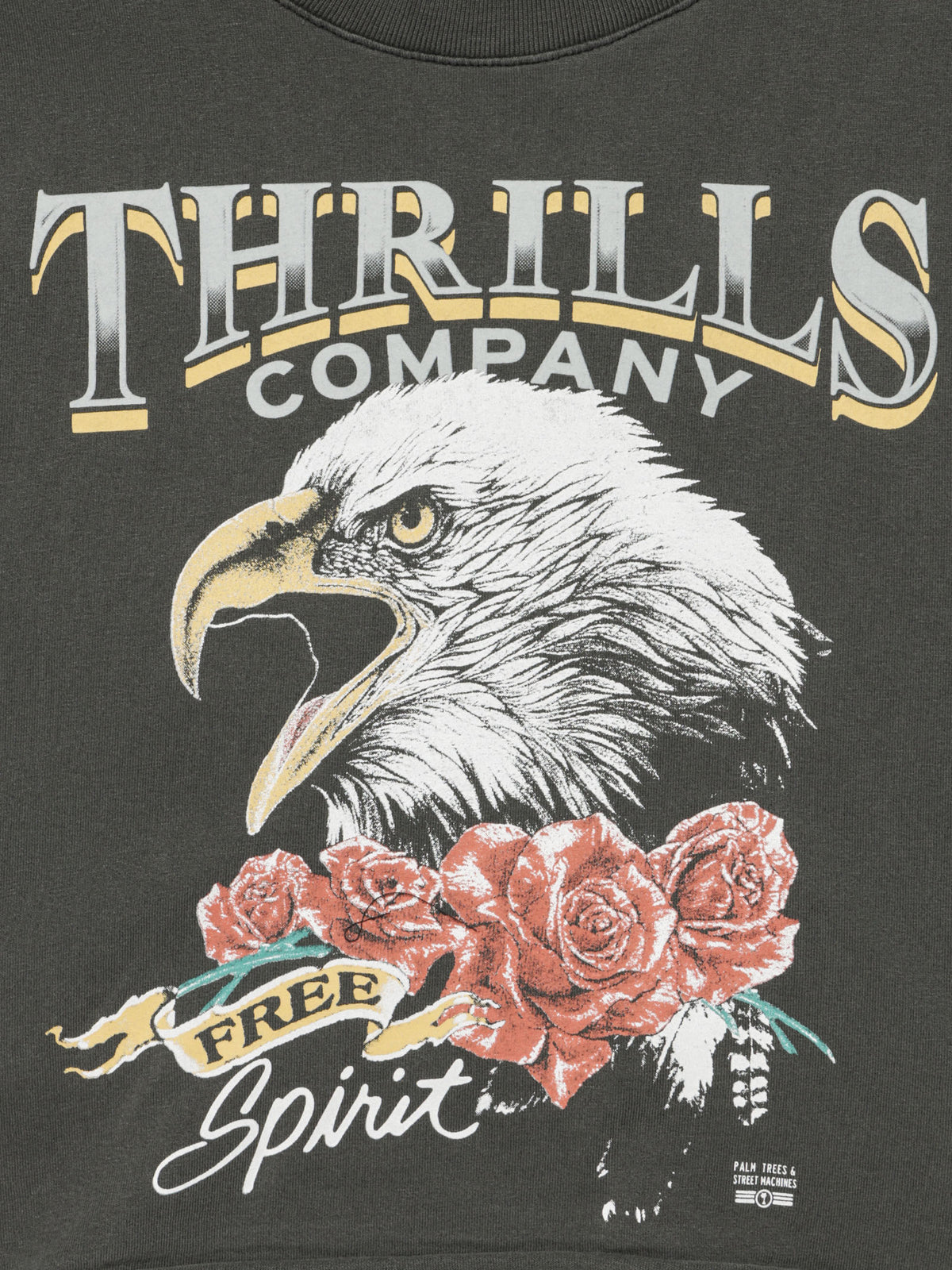 Thrills Rose Spirit Crop Muscle T-Shirt | Black