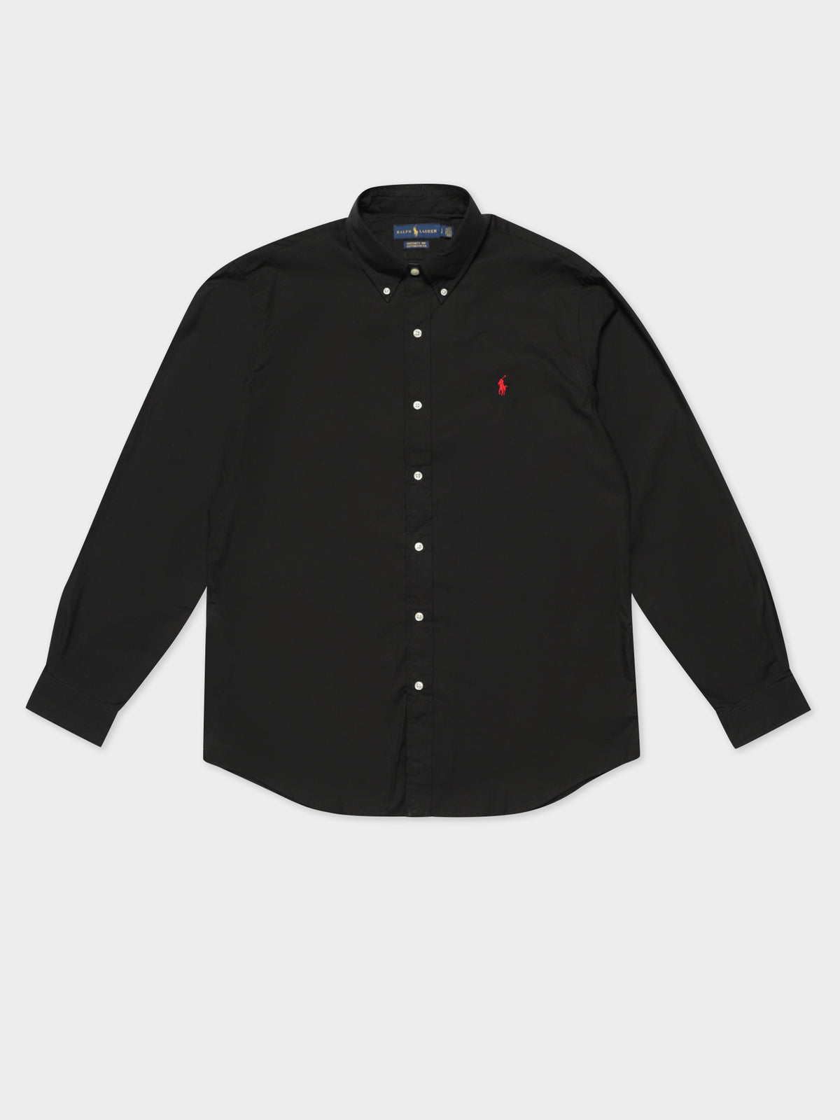 Comfort Fit Natural Stretch Poplin Shirt in Black
