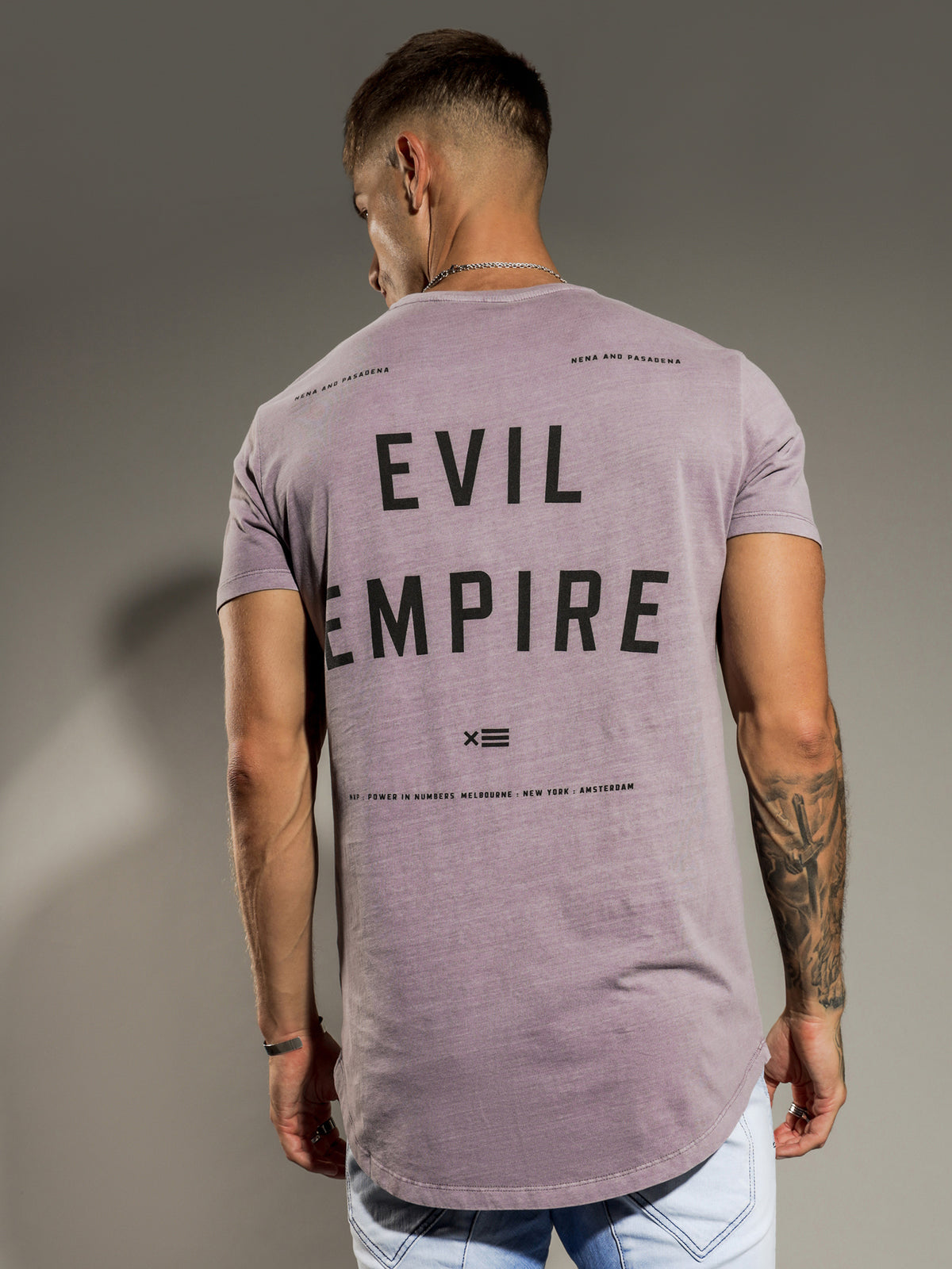 Evil Empire Cape Back T-Shirt in Pigment Lilac
