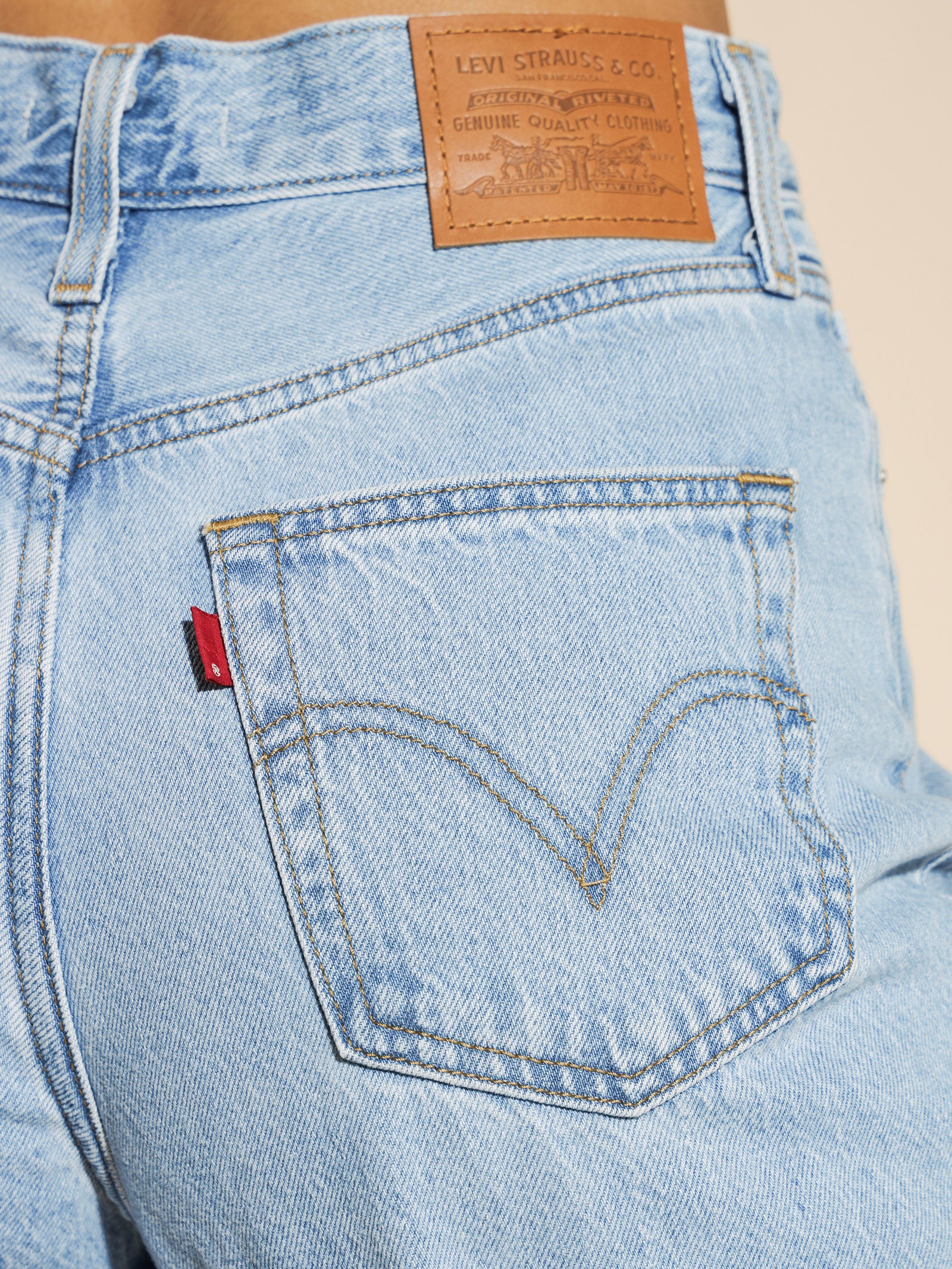 High-Waisted Loose Taper Jeans