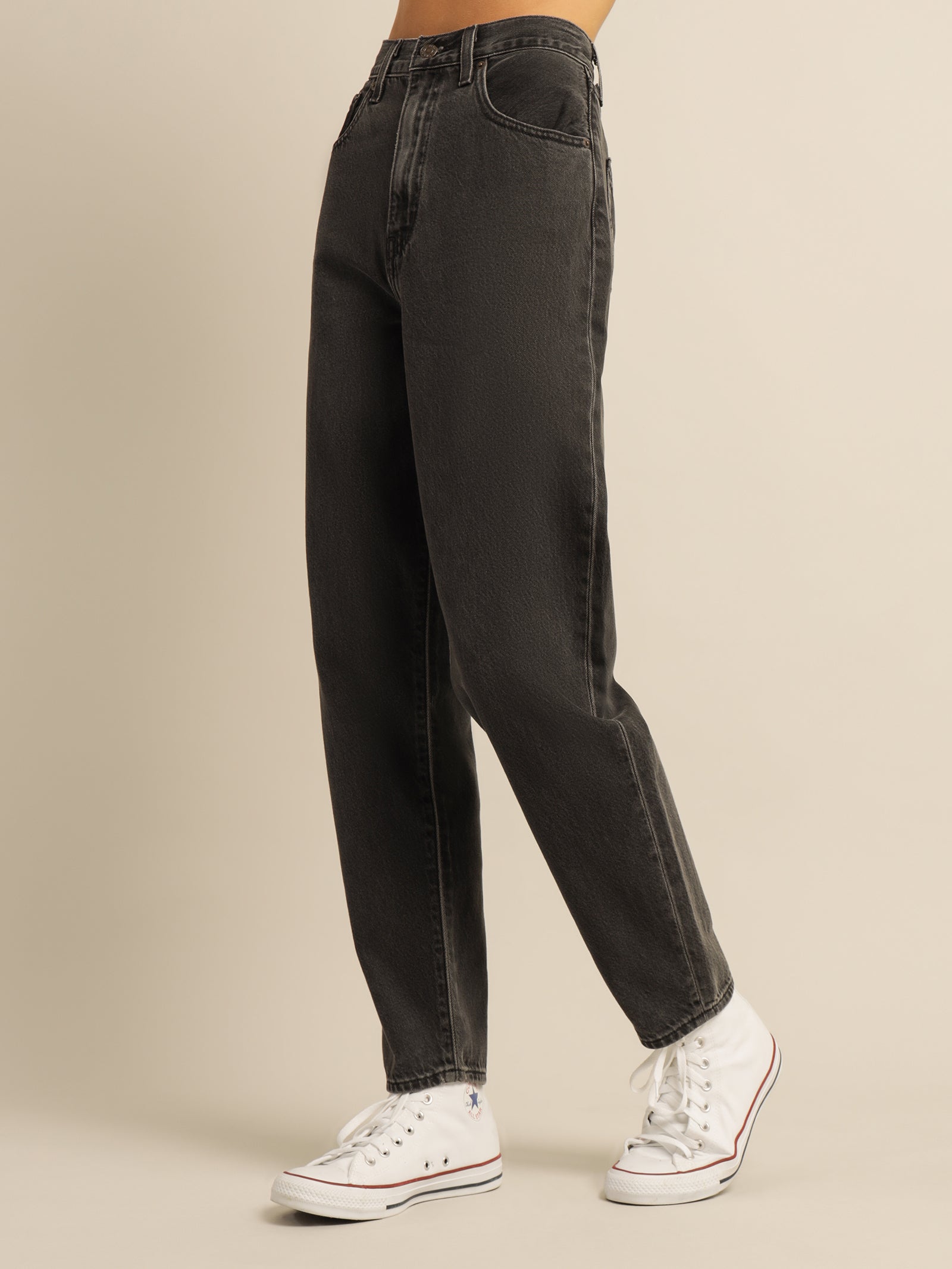 High-Waisted Loose Taper Jean