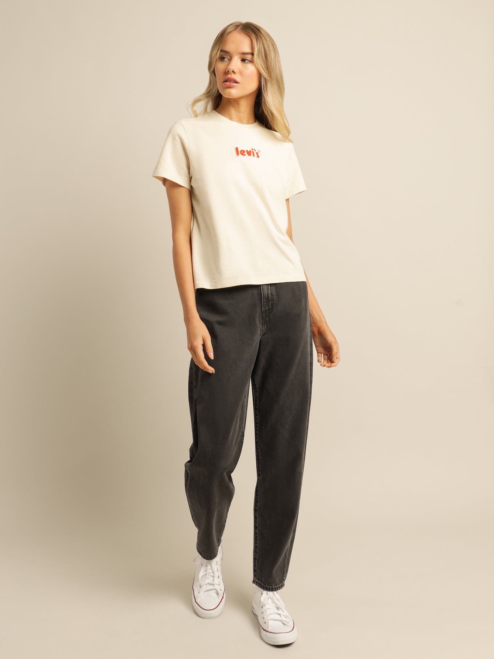 High-Waisted Loose Taper Jean