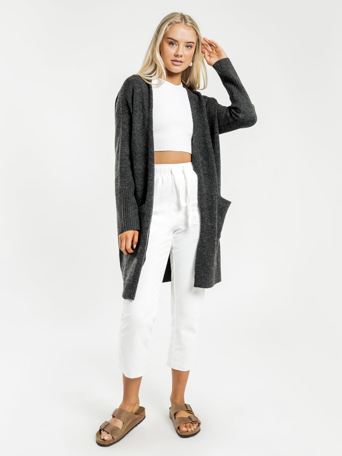 Avery Cardigan in Charcoal
