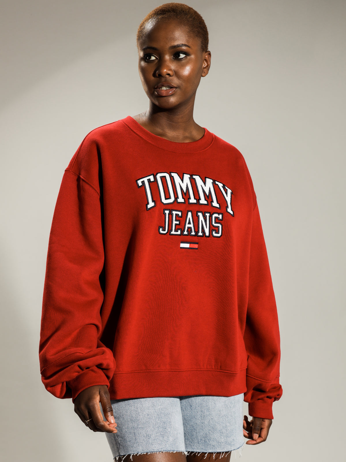 Tommy Hilfiger Collegiate Crew Jumper | Wine