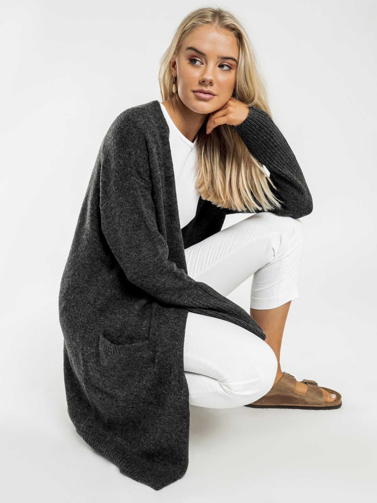 Avery Cardigan in Charcoal