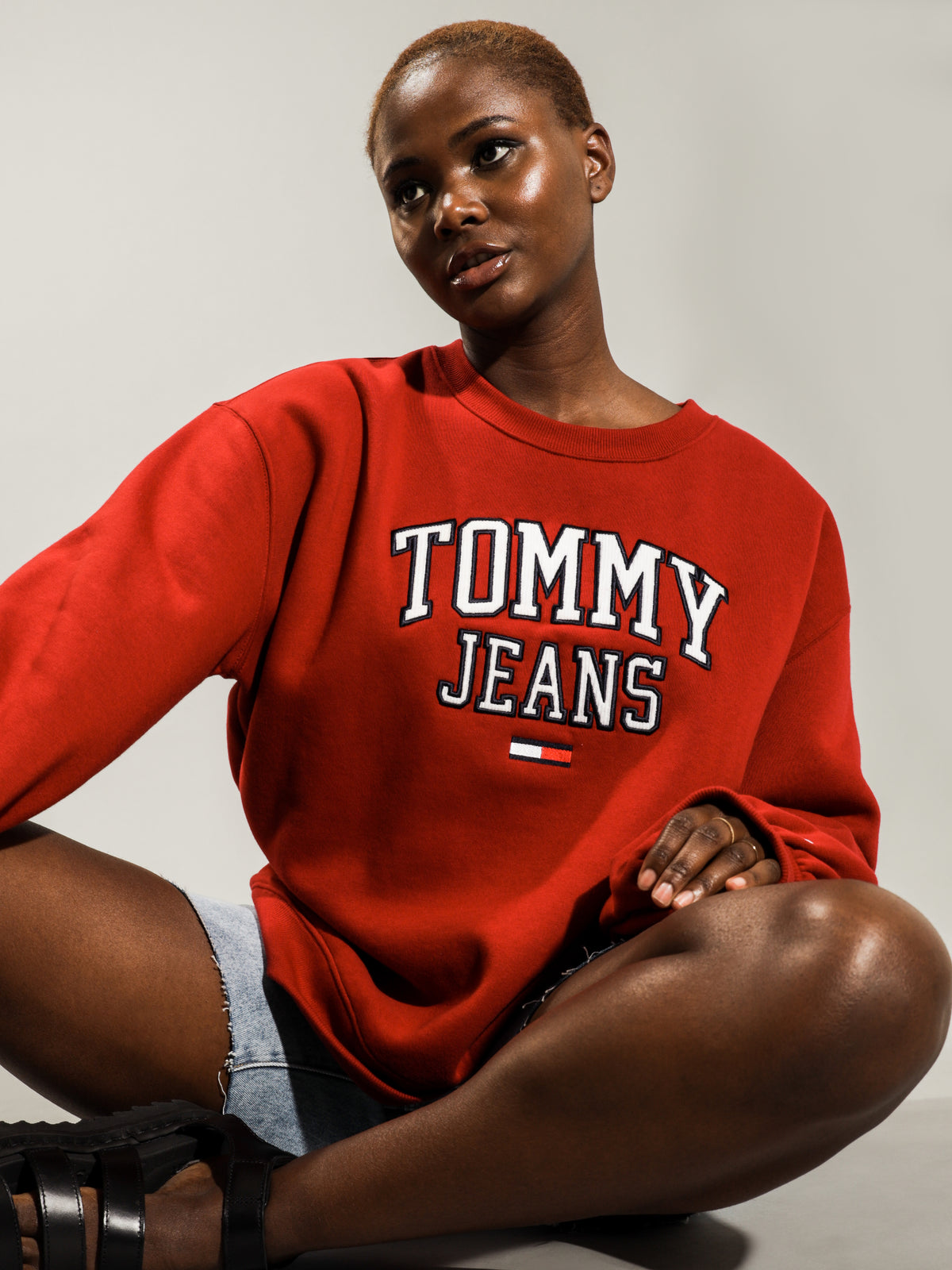 Tommy Hilfiger Collegiate Crew Jumper | Wine
