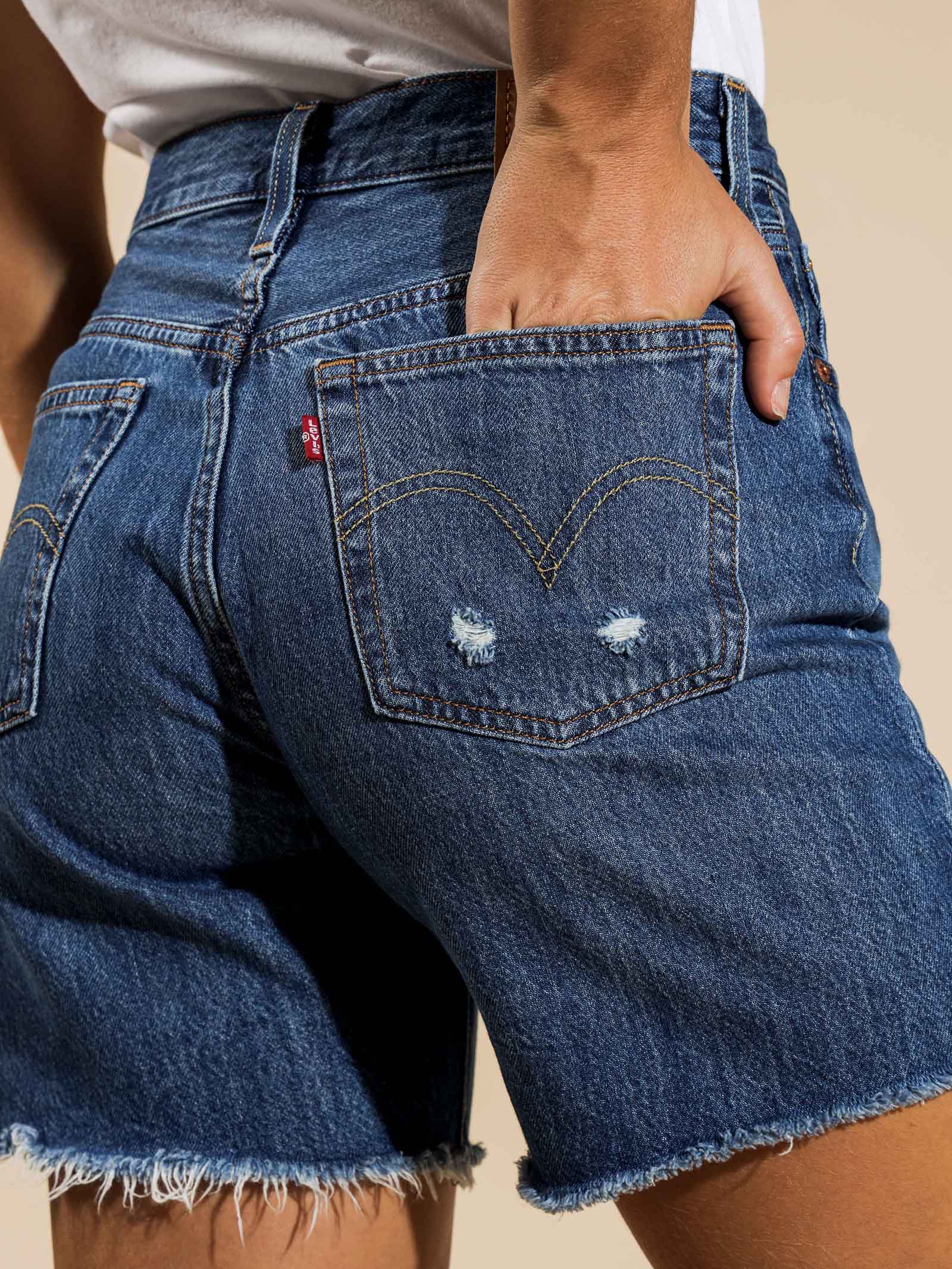 501 Mid Thigh Denim Shorts