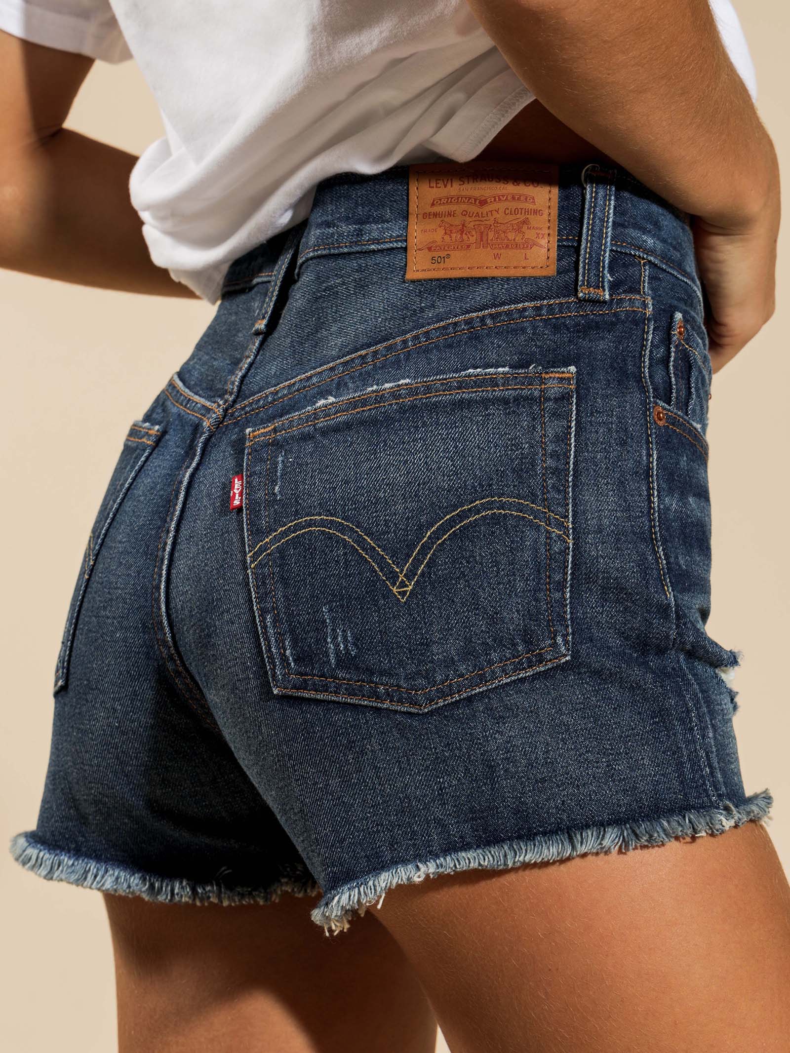 501 High Rise Denim Shorts