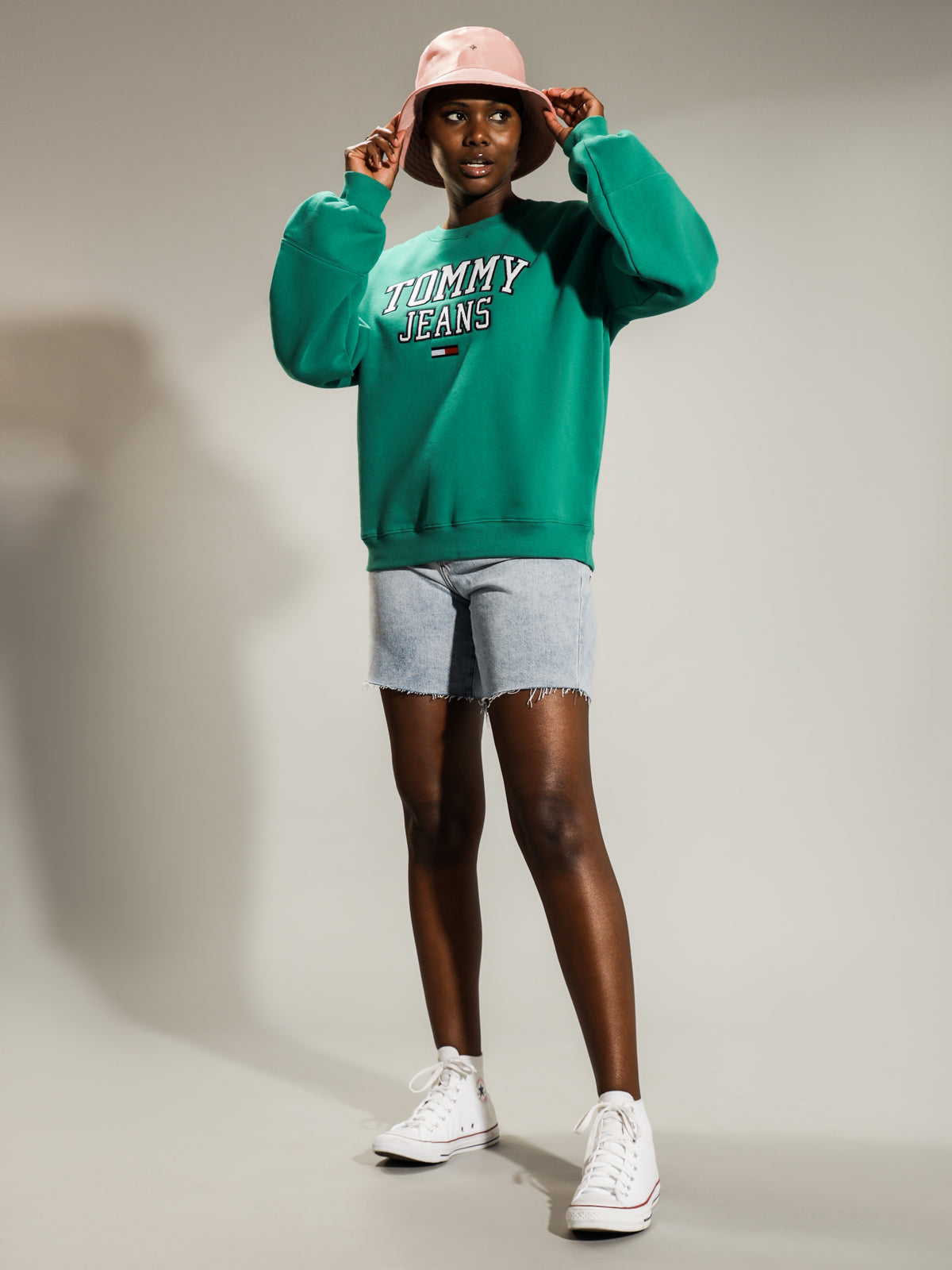 College Logo Relaxed Fit Sweatshirt in Midwest Green