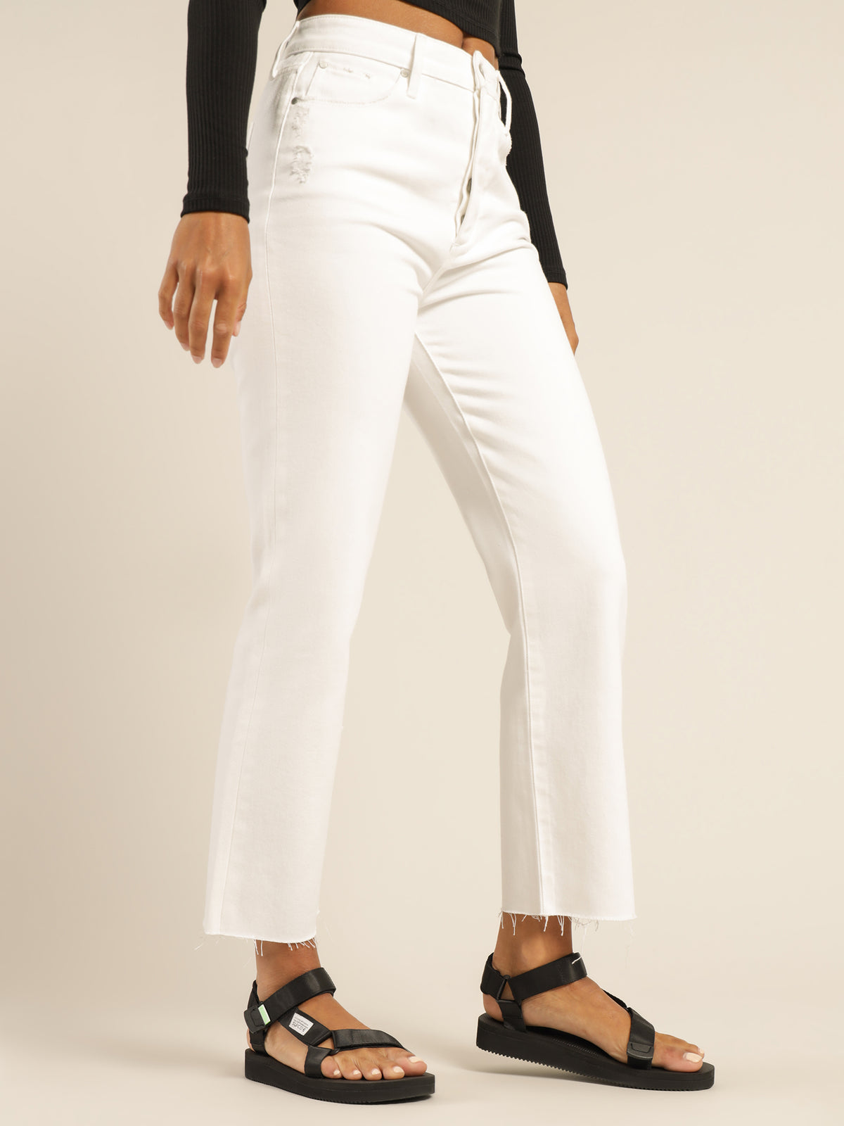 High Nina Crop Jeans in White