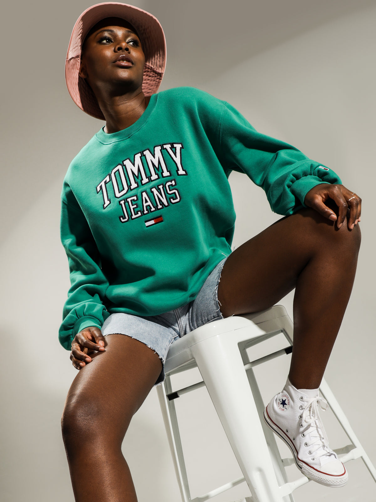 College Logo Relaxed Fit Sweatshirt in Midwest Green