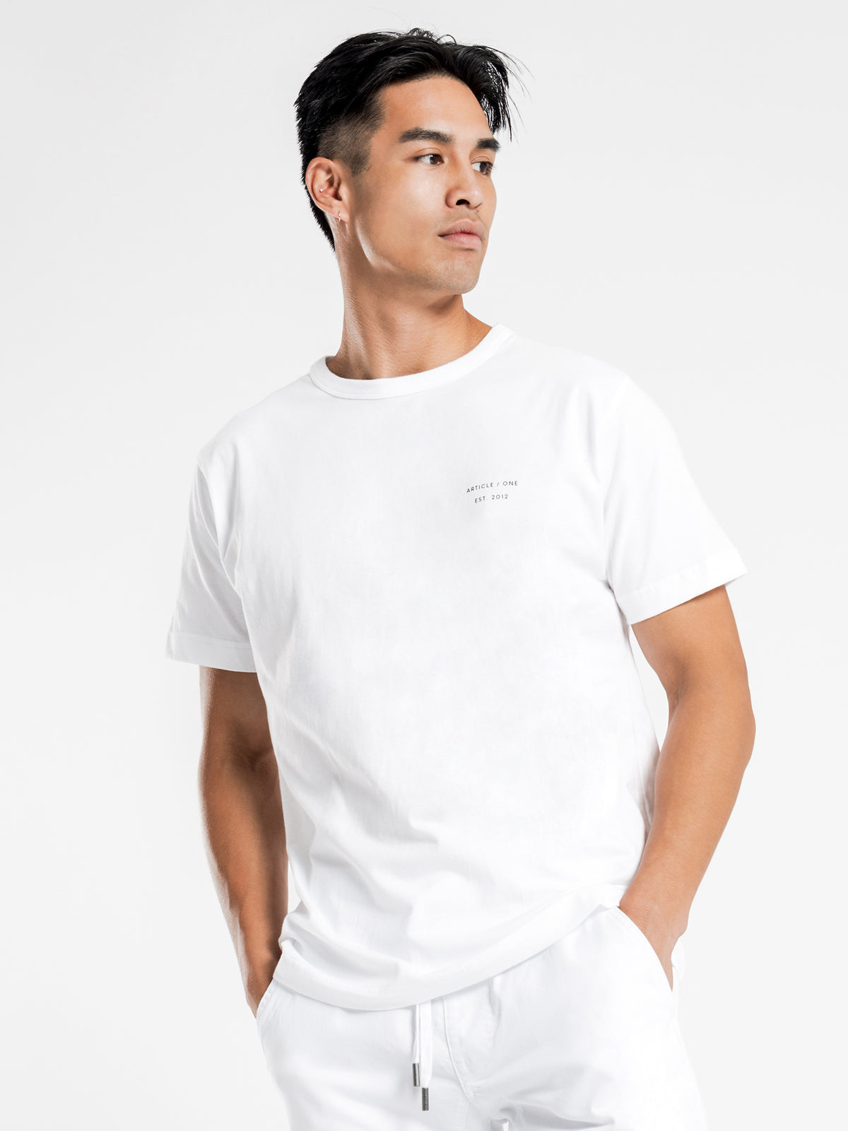 Micro Logo Short Sleeve T-Shirt in White