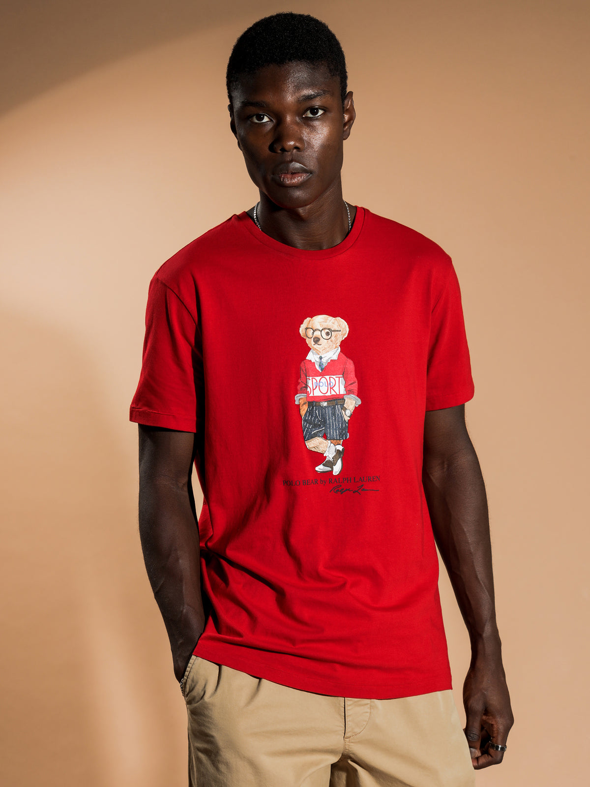 Polo Sport Bear Crew T-Shirt in Red