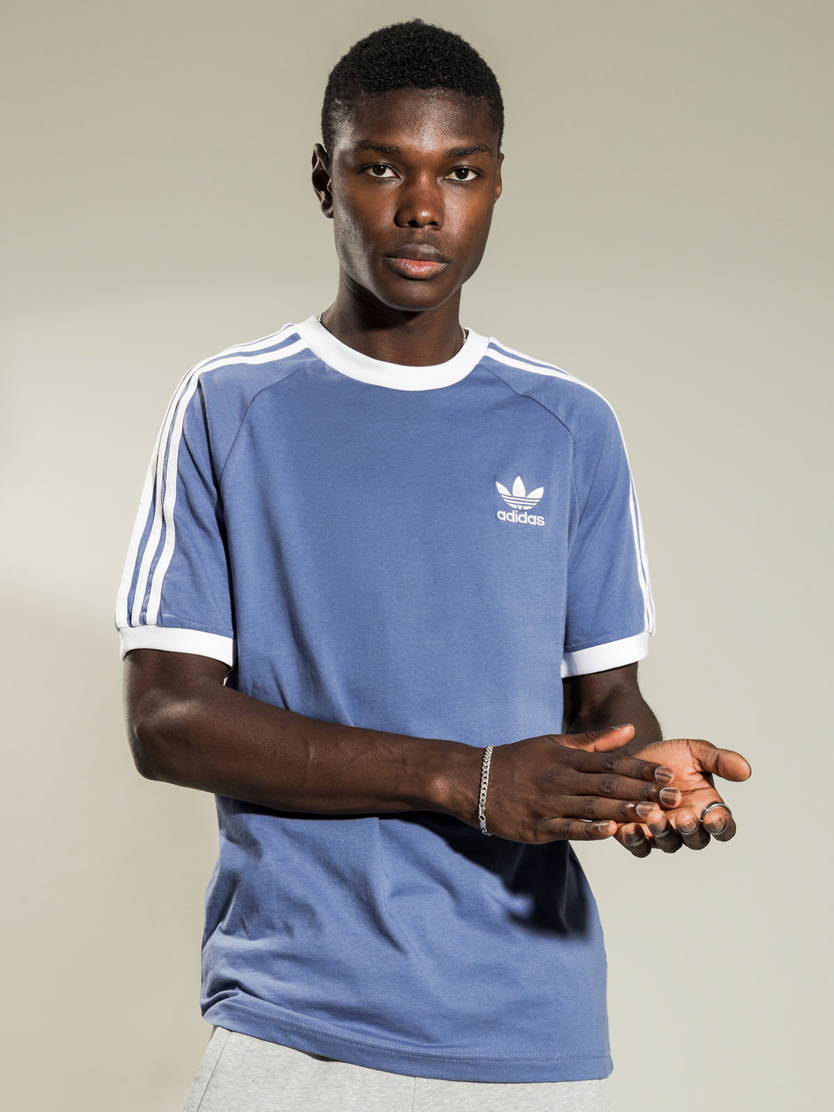 Adidas 3 Stripes T-Shirt | Blue
