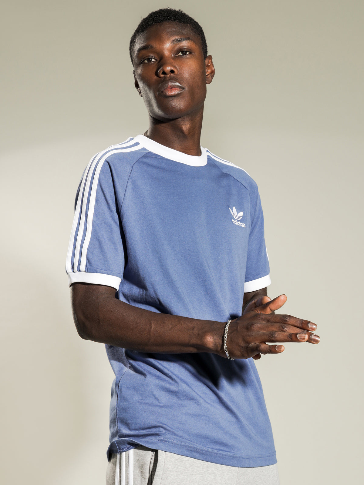 Adidas 3 Stripes T-Shirt | Blue