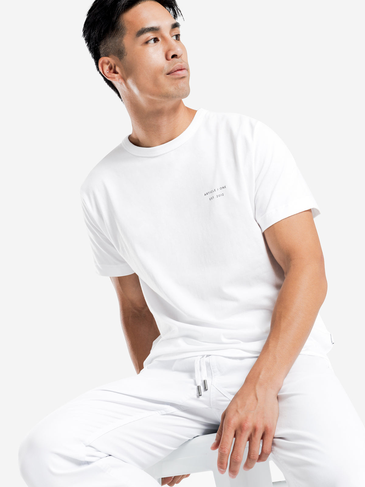 Micro Logo Short Sleeve T-Shirt in White