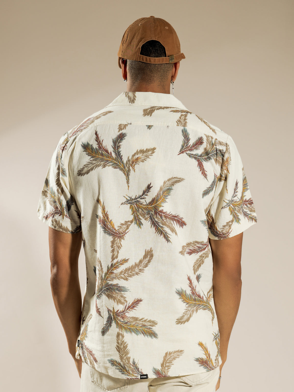 Feathered Button Up T-Shirt in Unbleached
